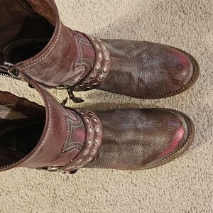 Freebird by Steven Fuschia Ramone Ankle Boots